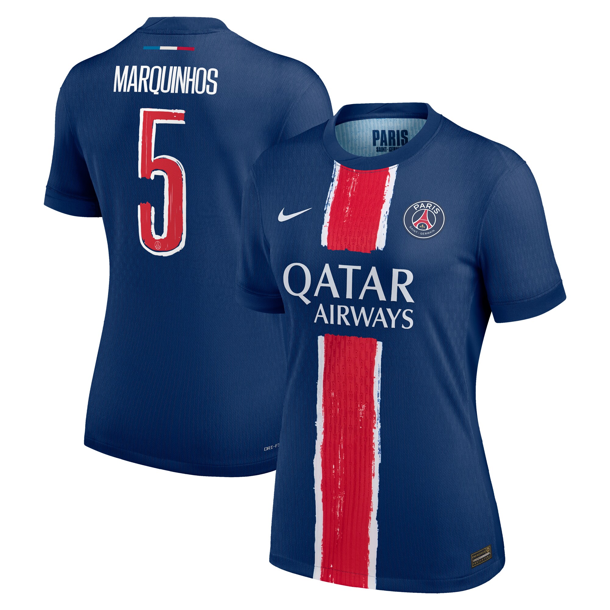 maillot domicile match psg nike dri-fit adv 2425 – femme – flocage coupe marquinhos 5 Série | Maillots et Vêtements PSG Exclusifs sur PSG Shop