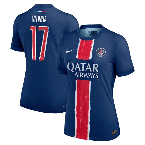 maillot domicile match psg nike dri-fit adv 2425 – femme – flocage coupe vitinha 17 Série | Maillots et Vêtements PSG Exclusifs sur PSG Shop