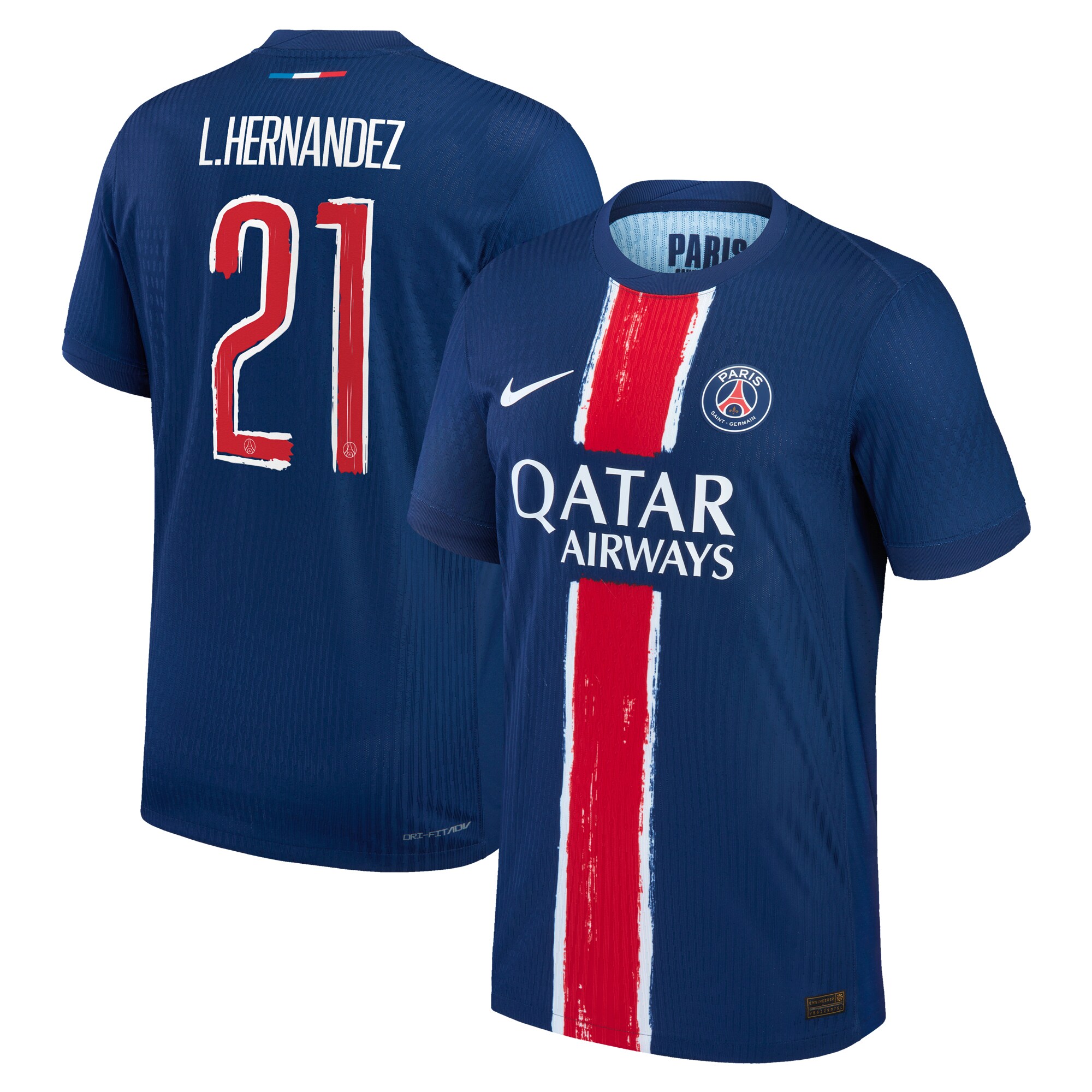 maillot domicile match psg nike dri-fit adv 2425 – flocage coupe l.hernandez 21 Série | Maillots et Vêtements PSG Exclusifs sur PSG Shop