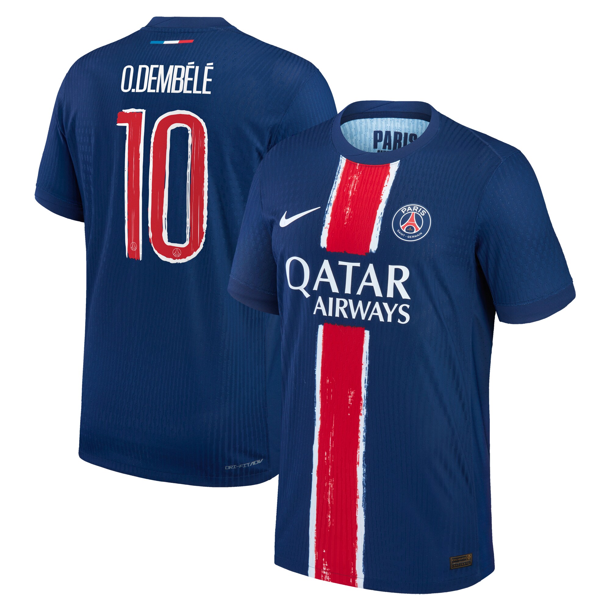 maillot domicile match psg nike dri-fit adv 2425 – flocage coupe o.dembele 10 Série | Maillots et Vêtements PSG Exclusifs sur PSG Shop