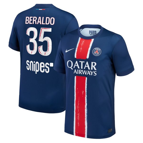 maillot domicile stadium psg nike 2425 avec flocage beraldo 35 Série | Maillots et Vêtements PSG Exclusifs sur PSG Shop