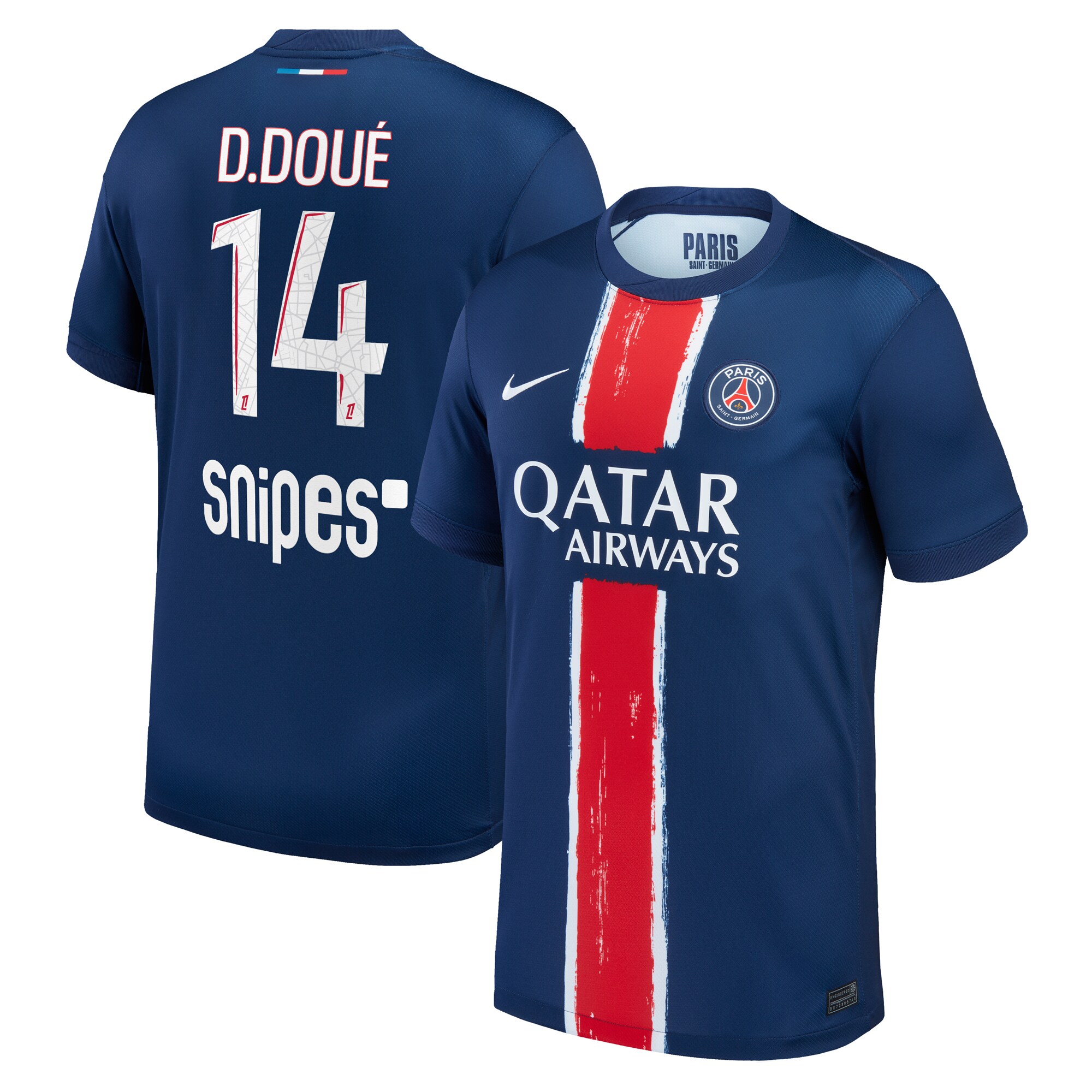 maillot domicile stadium psg nike 2425 avec flocage d.doue 14 Série | Maillots et Vêtements PSG Exclusifs sur PSG Shop