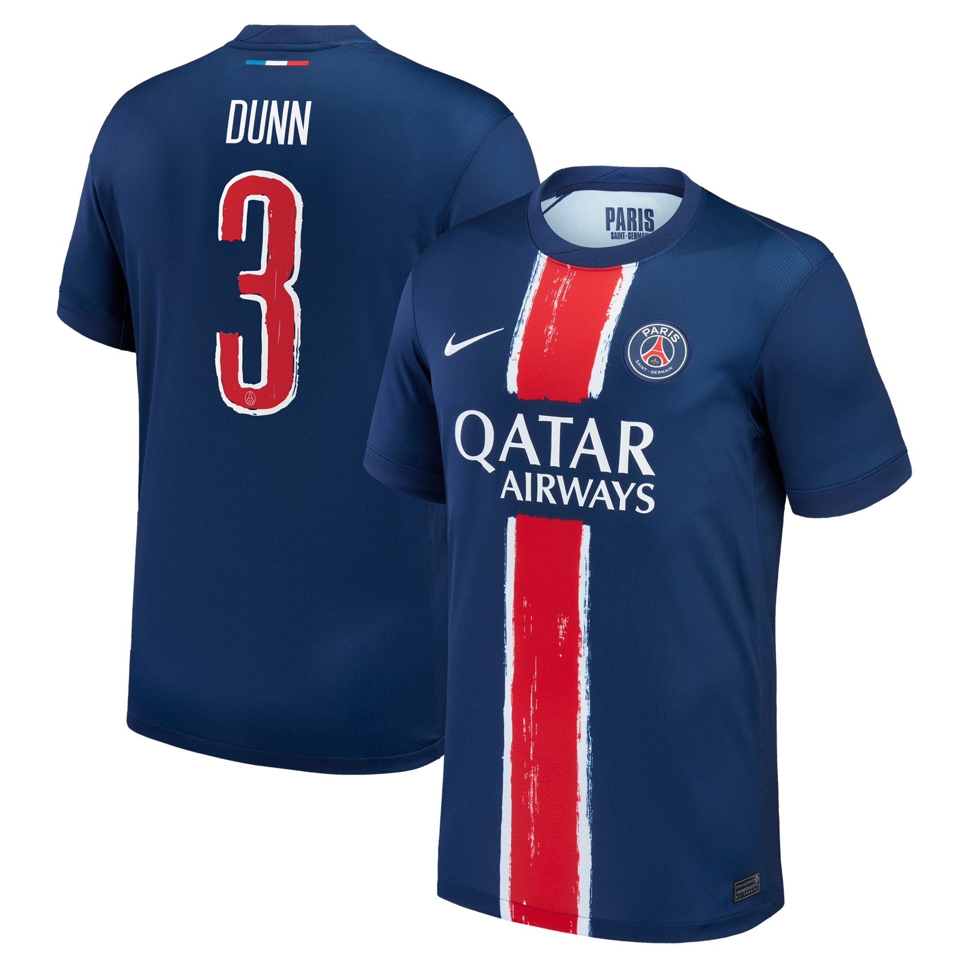 maillot domicile stadium psg nike 2425 avec flocage dunn 3 Série | Maillots et Vêtements PSG Exclusifs sur PSG Shop