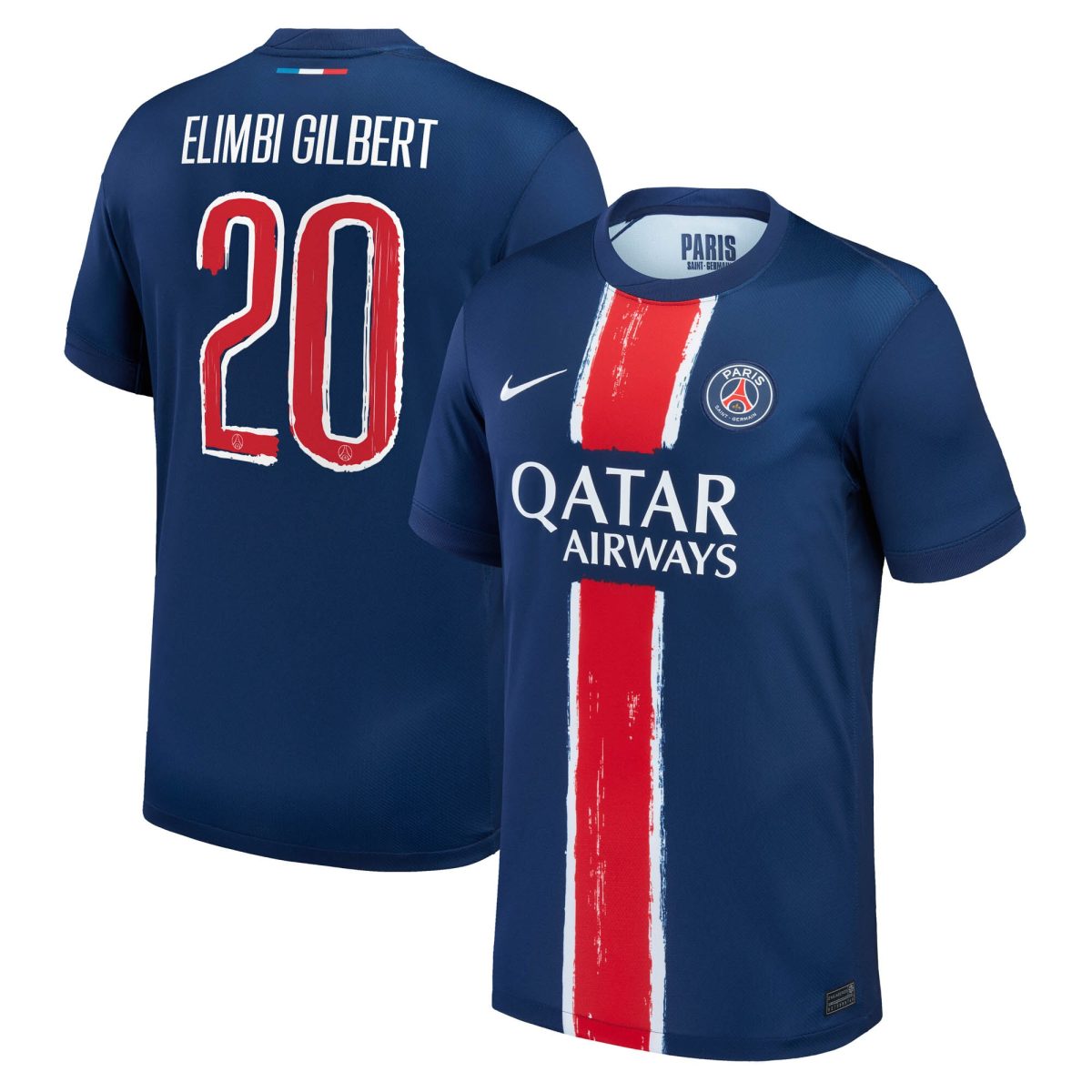 maillot domicile stadium psg nike 2425 avec flocage elimbi gilbert 20 Série | Maillots et Vêtements PSG Exclusifs sur PSG Shop