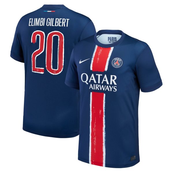 maillot domicile stadium psg nike 2425 avec flocage elimbi gilbert 20 Série | Maillots et Vêtements PSG Exclusifs sur PSG Shop