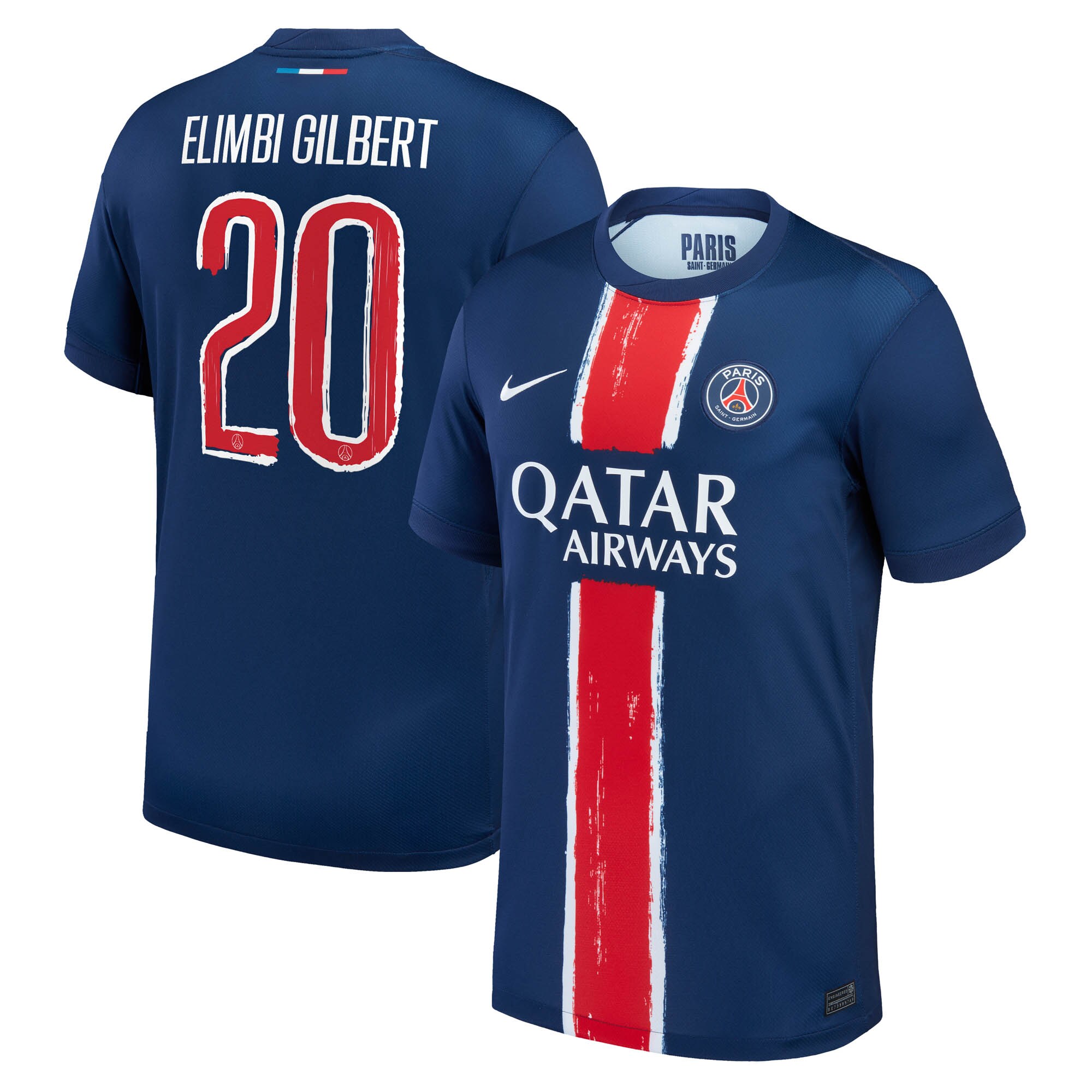 maillot domicile stadium psg nike 2425 avec flocage elimbi gilbert 20 Série | Maillots et Vêtements PSG Exclusifs sur PSG Shop