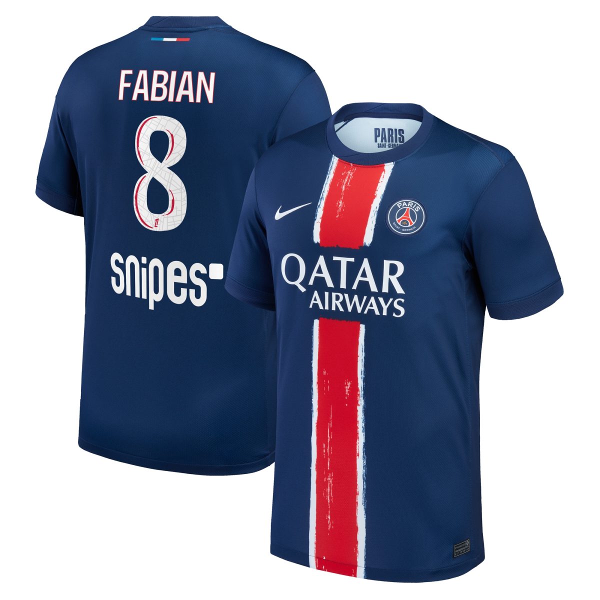 maillot domicile stadium psg nike 2425 avec flocage fabian 8 Série | Maillots et Vêtements PSG Exclusifs sur PSG Shop