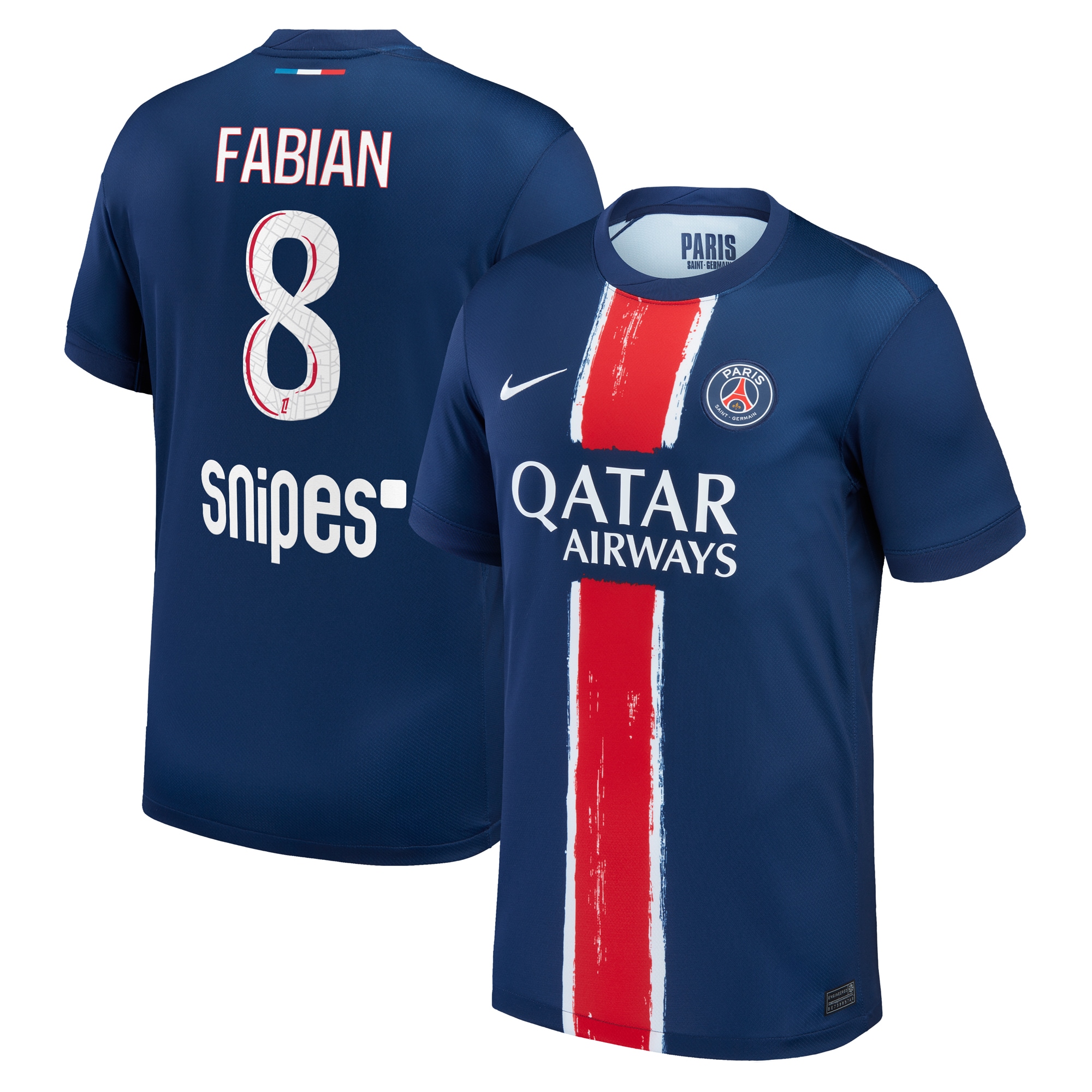 maillot domicile stadium psg nike 2425 avec flocage fabian 8 Série | Maillots et Vêtements PSG Exclusifs sur PSG Shop