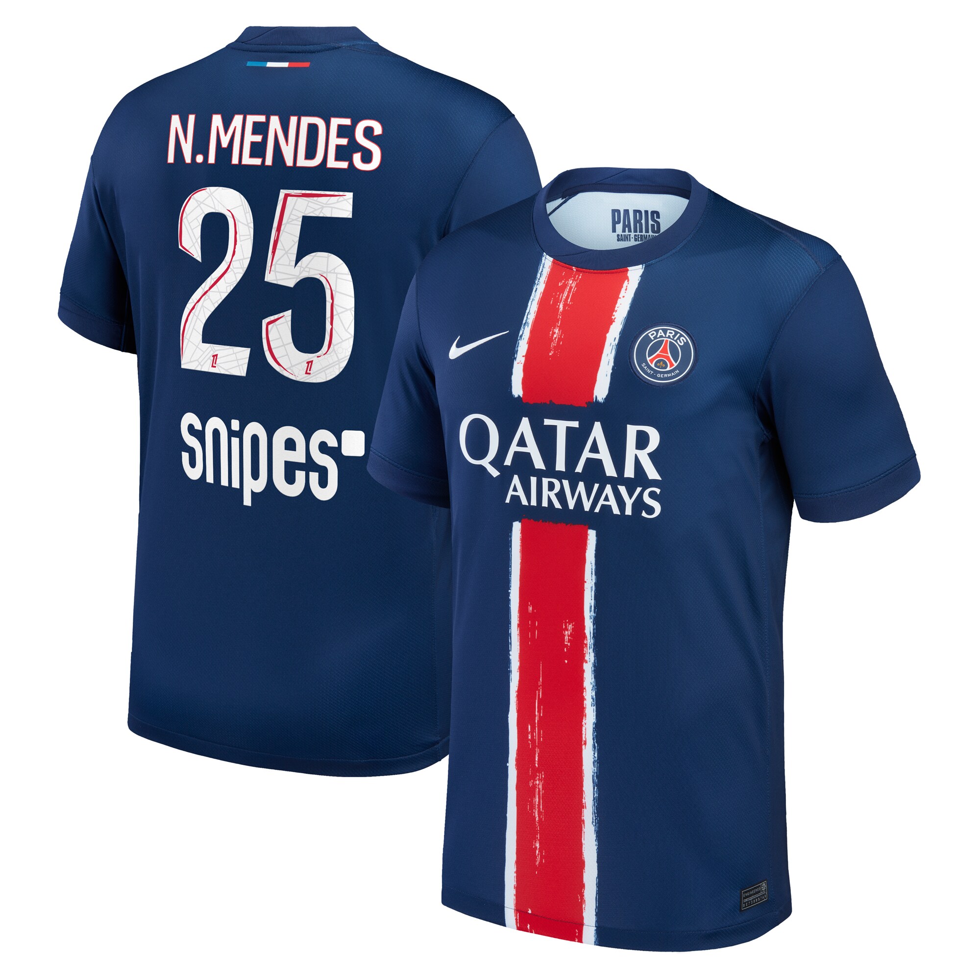 maillot domicile stadium psg nike 2425 avec flocage n.mendes 25 Série | Maillots et Vêtements PSG Exclusifs sur PSG Shop
