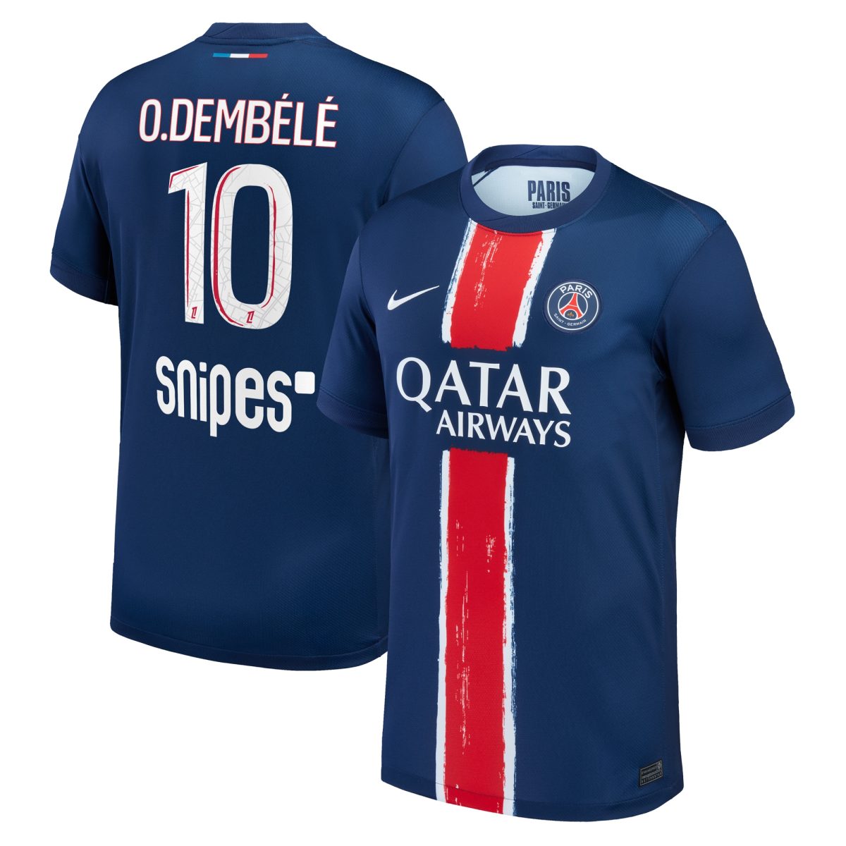 maillot domicile stadium psg nike 2425 avec flocage o.dembele 10 Série | Maillots et Vêtements PSG Exclusifs sur PSG Shop