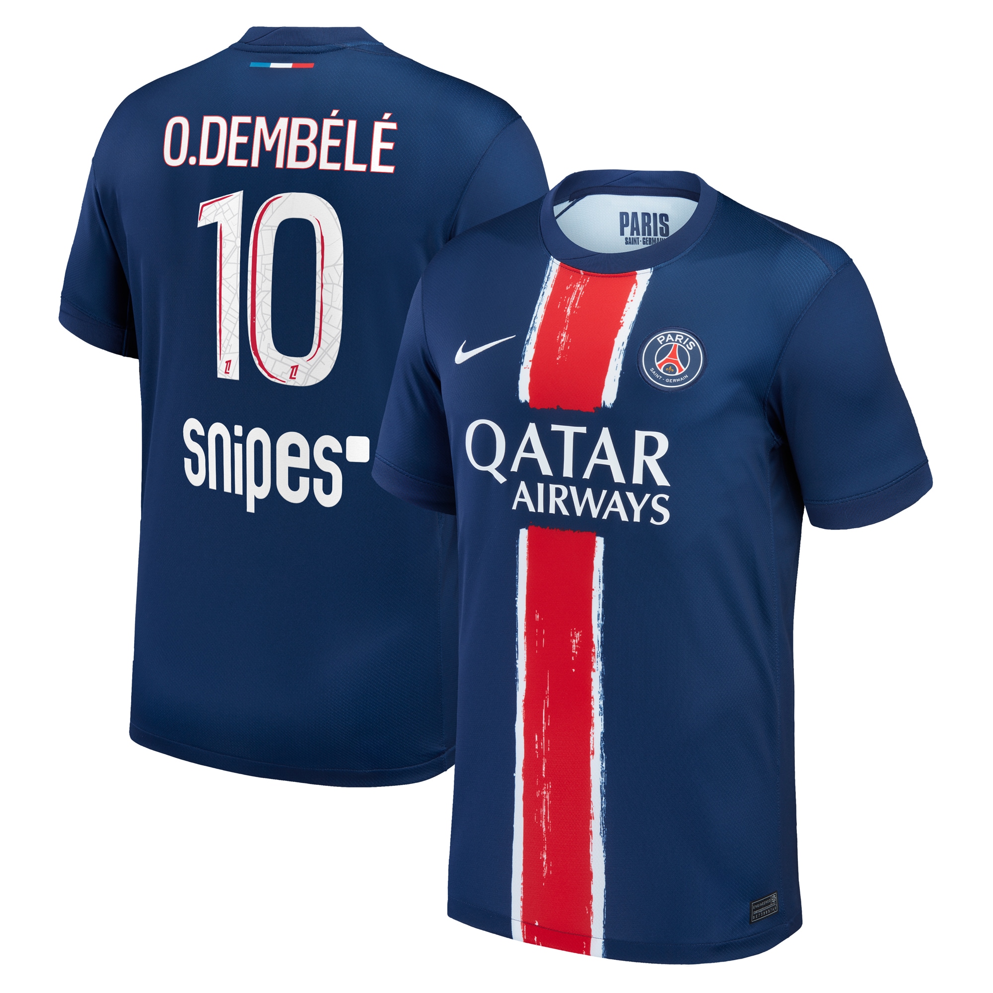 maillot domicile stadium psg nike 2425 avec flocage o.dembele 10 Série | Maillots et Vêtements PSG Exclusifs sur PSG Shop