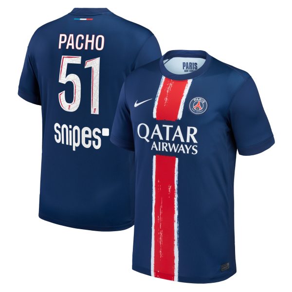 maillot domicile stadium psg nike 2425 avec flocage pacho 51 Série | Maillots et Vêtements PSG Exclusifs sur PSG Shop