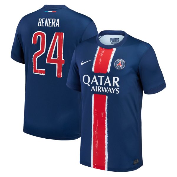 maillot domicile stadium psg nike 2425 – enfant avec flocage benera 24 Série | Maillots et Vêtements PSG Exclusifs sur PSG Shop