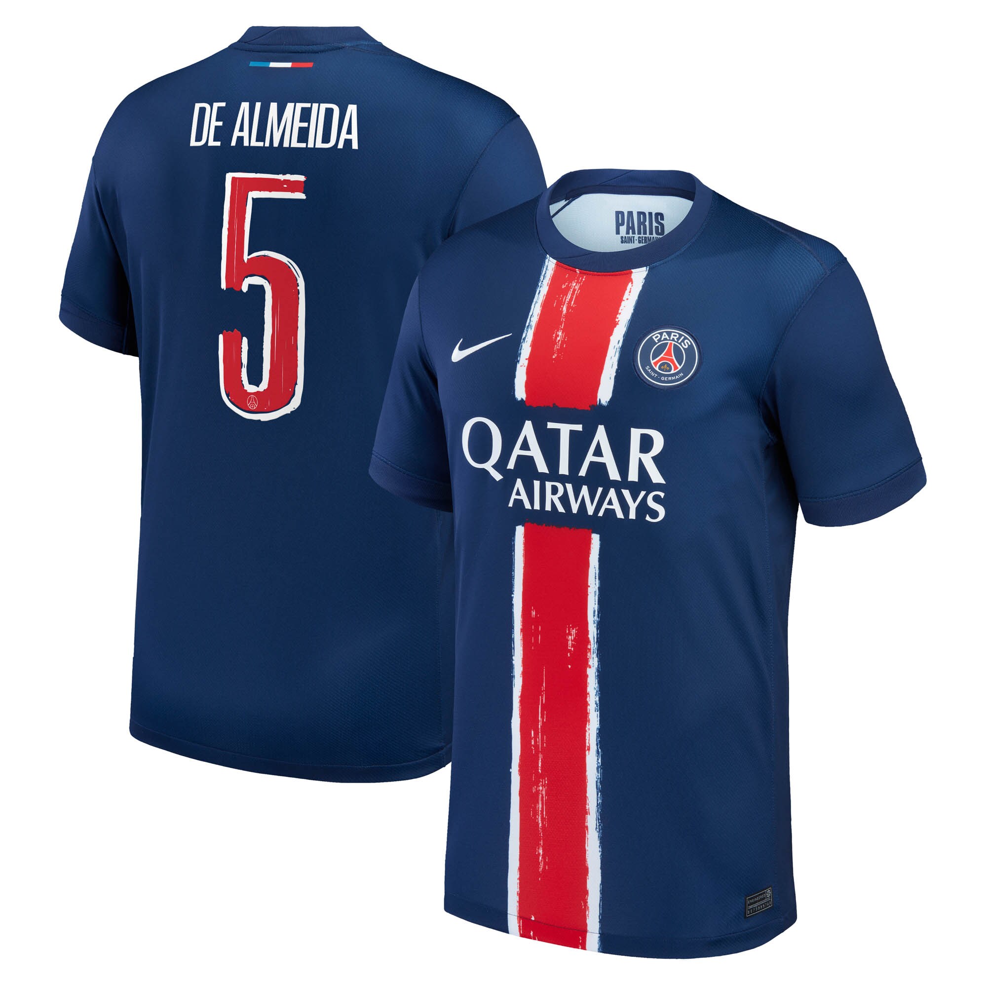 maillot domicile stadium psg nike 2425 – enfant avec flocage de almeida 5 Série | Maillots et Vêtements PSG Exclusifs sur PSG Shop