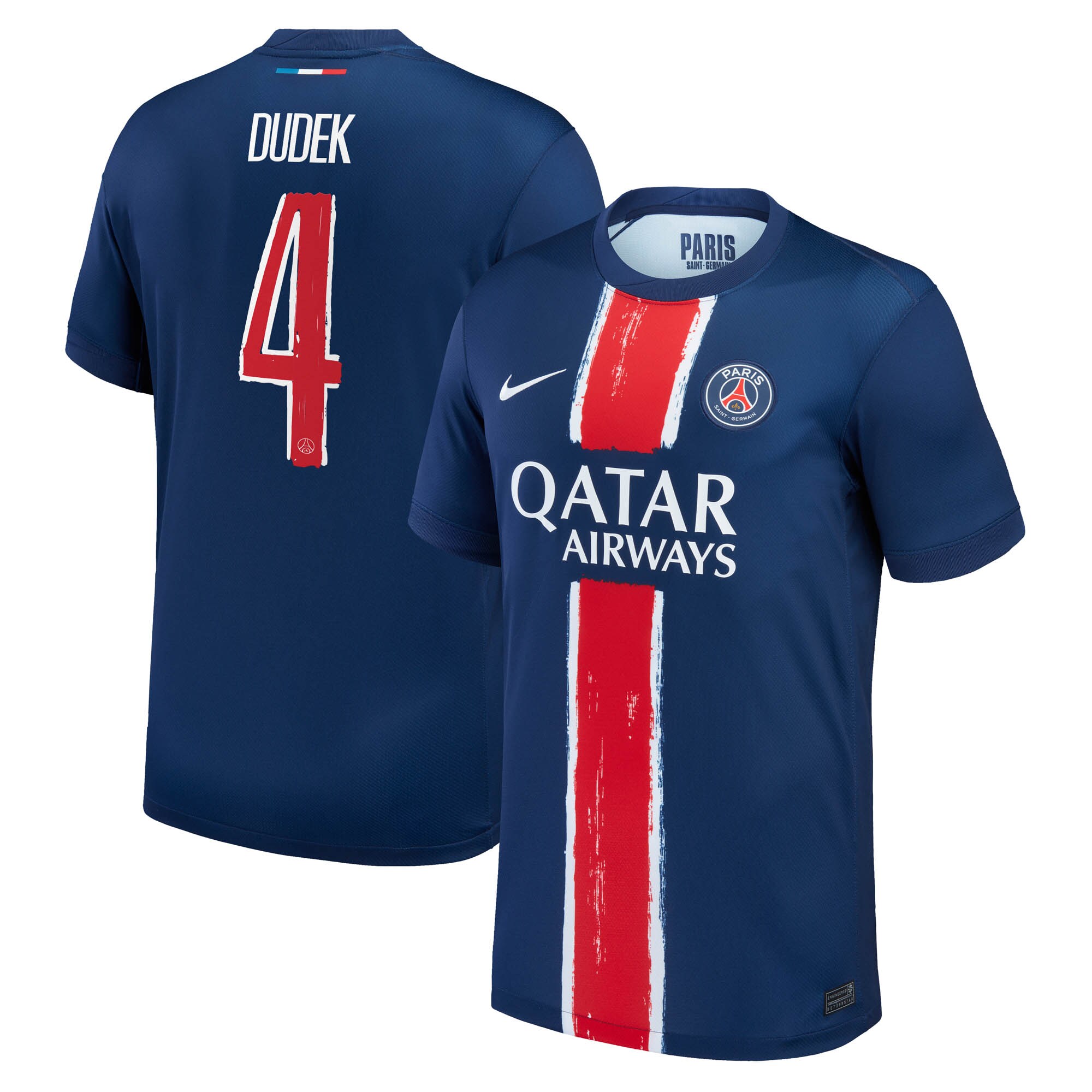 maillot domicile stadium psg nike 2425 – enfant avec flocage dudek 4 Série | Maillots et Vêtements PSG Exclusifs sur PSG Shop