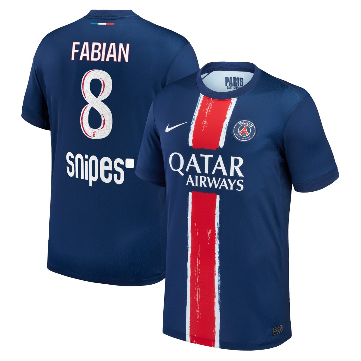 maillot domicile stadium psg nike 2425 – enfant avec flocage fabian 8 Série | Maillots et Vêtements PSG Exclusifs sur PSG Shop