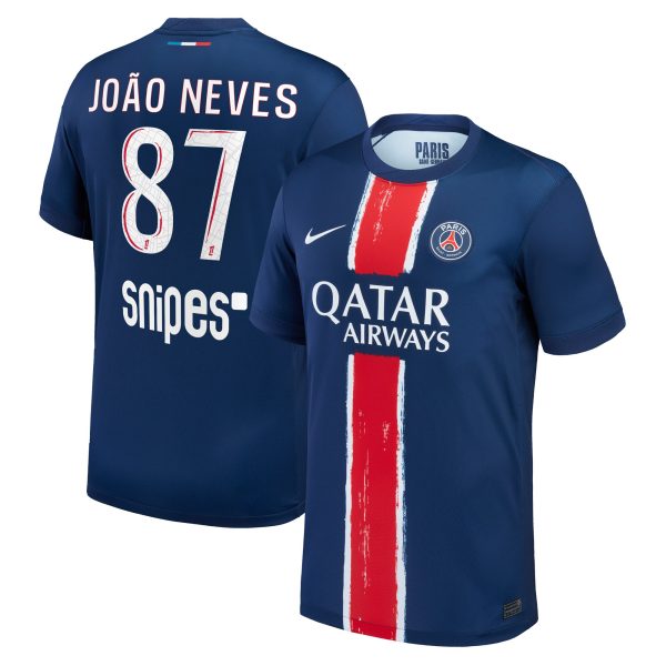 maillot domicile stadium psg nike 2425 – enfant avec flocage joao neves 87 Série | Maillots et Vêtements PSG Exclusifs sur PSG Shop