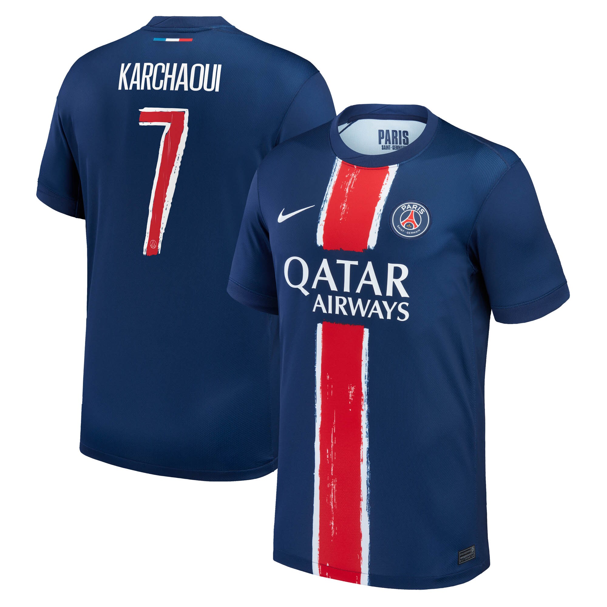 maillot domicile stadium psg nike 2425 – enfant avec flocage karchaoui 7 Série | Maillots et Vêtements PSG Exclusifs sur PSG Shop