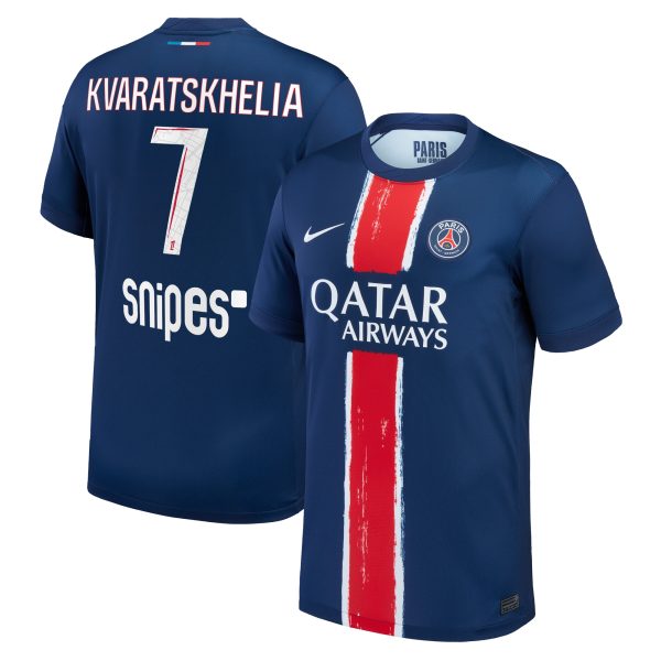 maillot domicile stadium psg nike 2425 – enfant avec flocage kvaratskhelia 7 Série | Maillots et Vêtements PSG Exclusifs sur PSG Shop