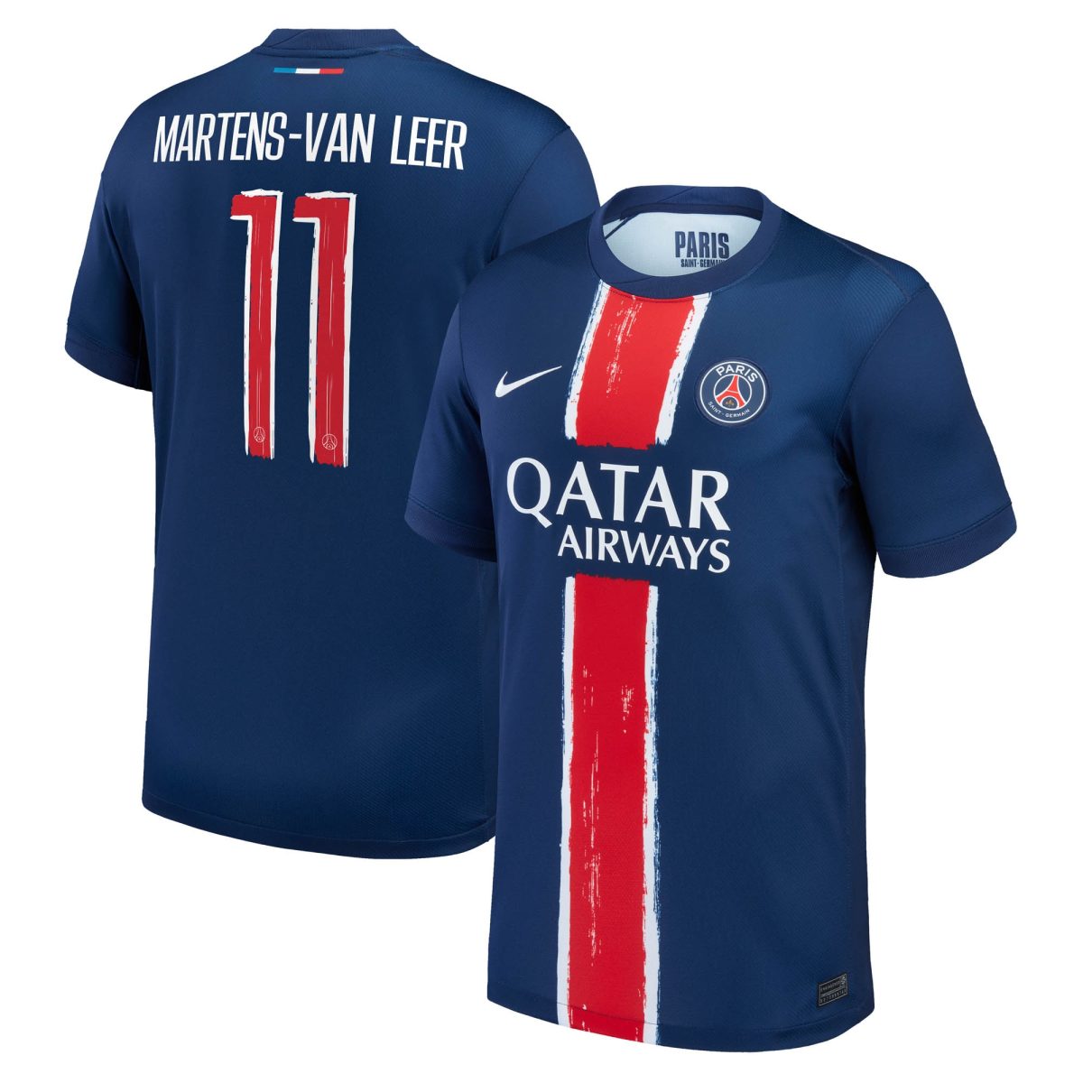 maillot domicile stadium psg nike 2425 – enfant avec flocage martens-van leer 11 Série | Maillots et Vêtements PSG Exclusifs sur PSG Shop
