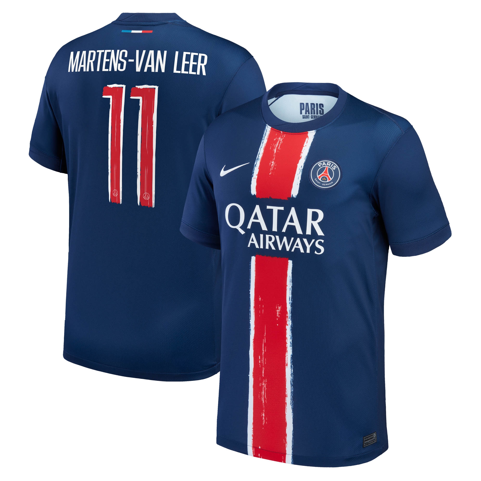 maillot domicile stadium psg nike 2425 – enfant avec flocage martens-van leer 11 Série | Maillots et Vêtements PSG Exclusifs sur PSG Shop