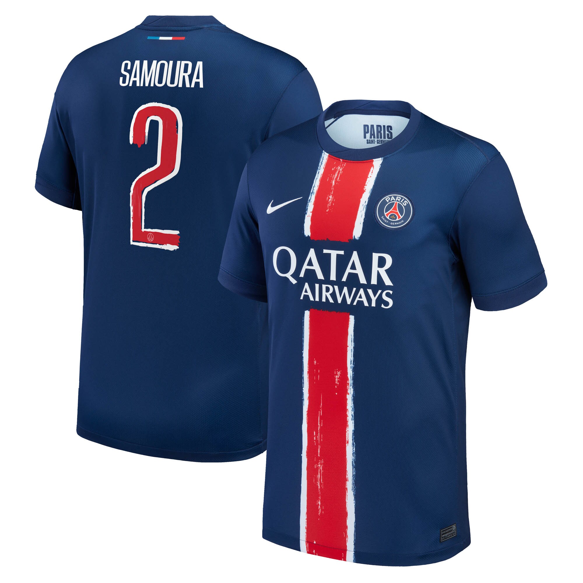 maillot domicile stadium psg nike 2425 – enfant avec flocage samoura 2 Série | Maillots et Vêtements PSG Exclusifs sur PSG Shop