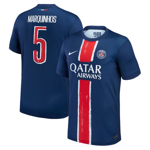 maillot domicile stadium psg nike 2425 – enfant – flocage coupe marquinhos 5 Série | Maillots et Vêtements PSG Exclusifs sur PSG Shop