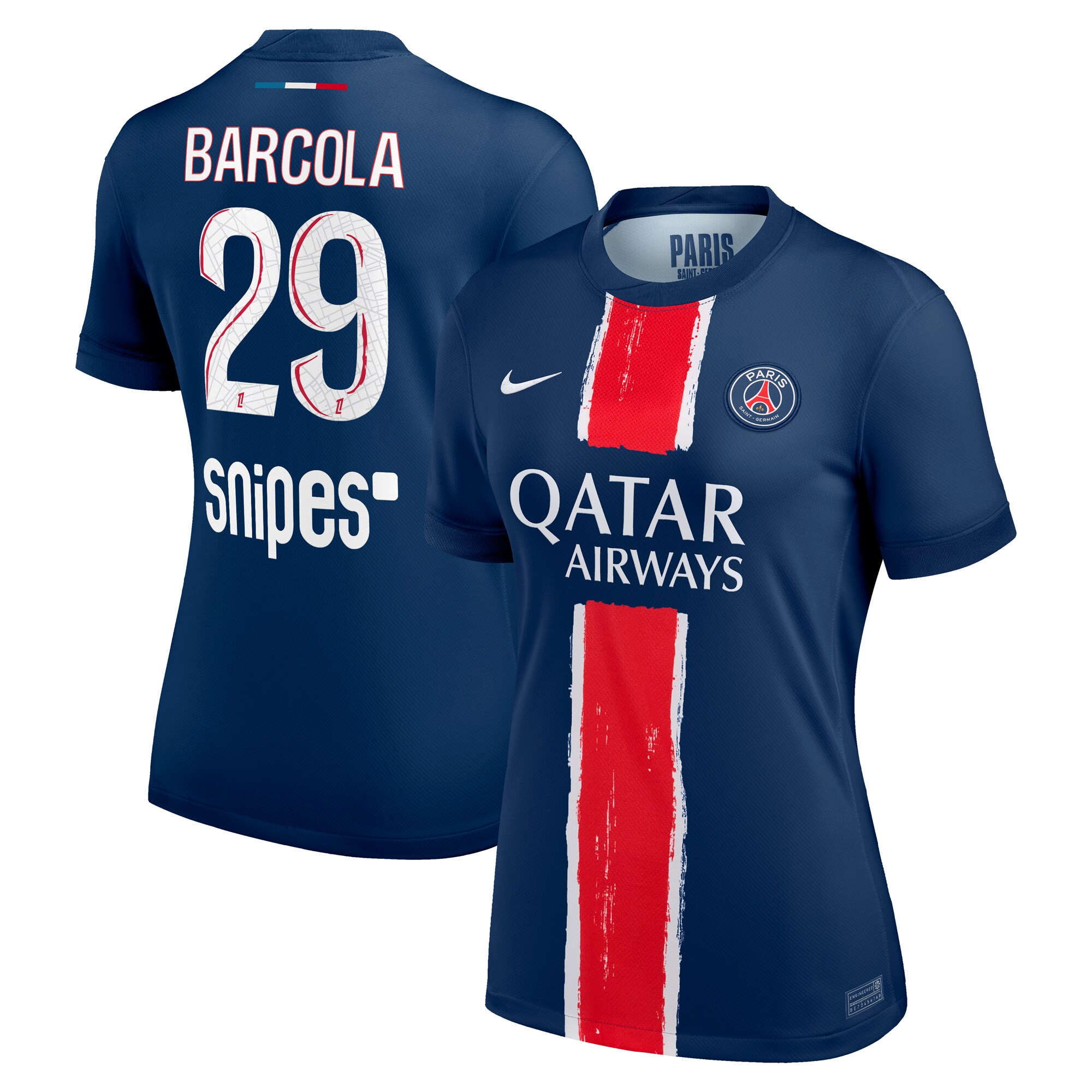 maillot domicile stadium psg nike 2425 – femme avec flocage barcola 29 Série | Maillots et Vêtements PSG Exclusifs sur PSG Shop