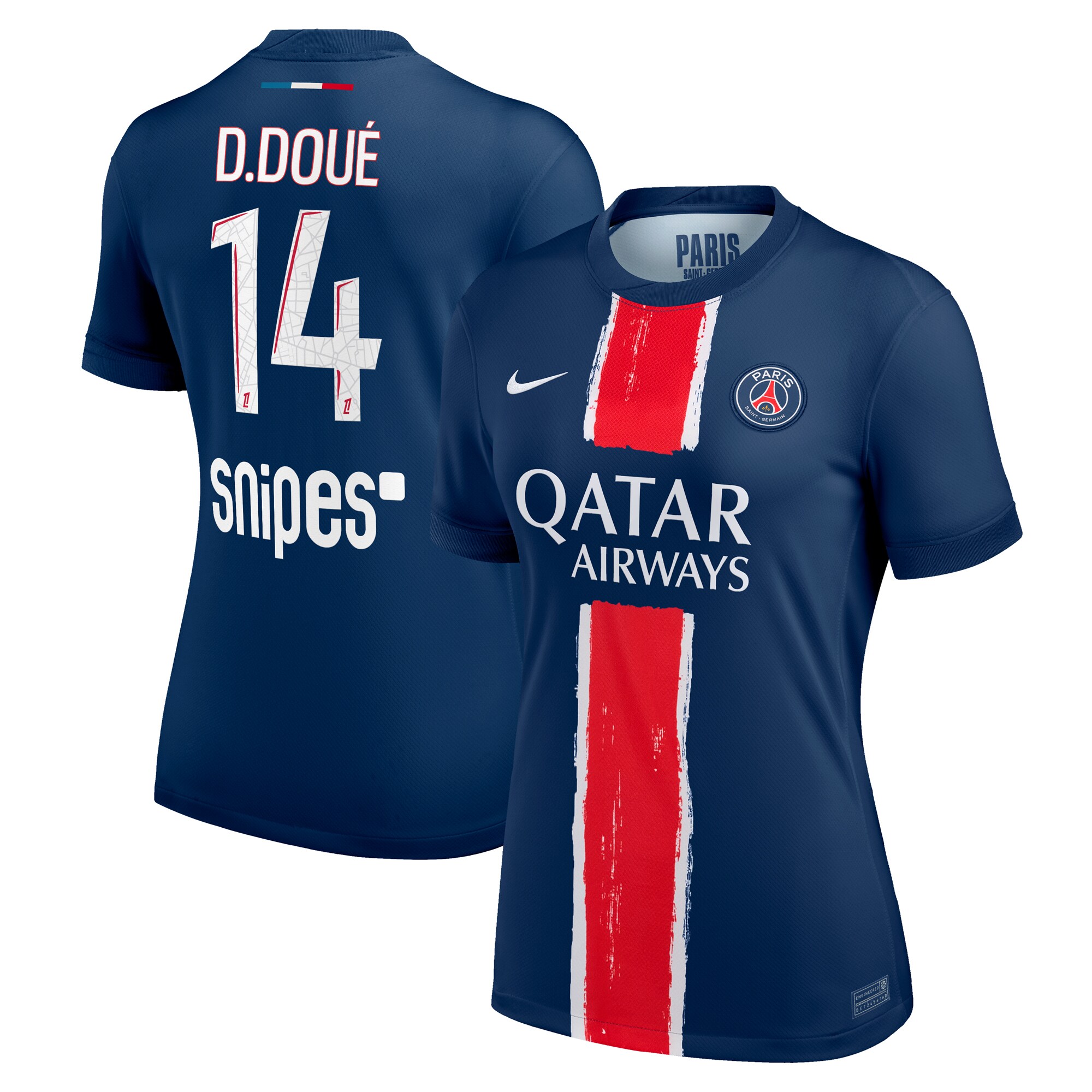 maillot domicile stadium psg nike 2425 – femme avec flocage d.doue 14 Série | Maillots et Vêtements PSG Exclusifs sur PSG Shop