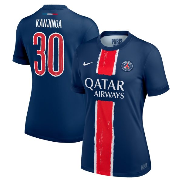 maillot domicile stadium psg nike 2425 – femme avec flocage kanjinga 30 Série | Maillots et Vêtements PSG Exclusifs sur PSG Shop