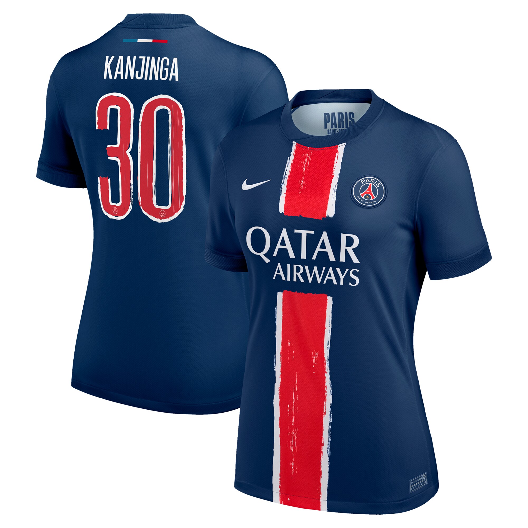 maillot domicile stadium psg nike 2425 – femme avec flocage kanjinga 30 Série | Maillots et Vêtements PSG Exclusifs sur PSG Shop