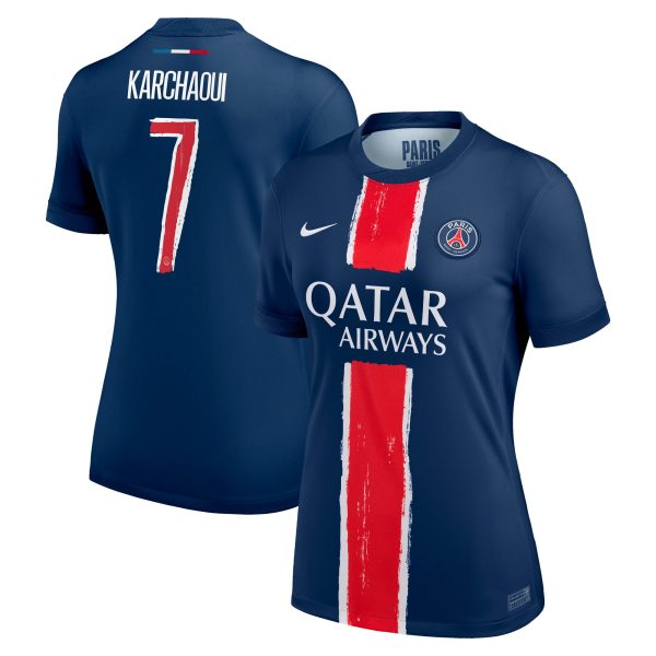 maillot domicile stadium psg nike 2425 – femme avec flocage karchaoui 7 Série | Maillots et Vêtements PSG Exclusifs sur PSG Shop
