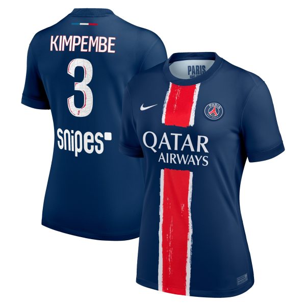 maillot domicile stadium psg nike 2425 – femme avec flocage kimpembe 3 Série | Maillots et Vêtements PSG Exclusifs sur PSG Shop