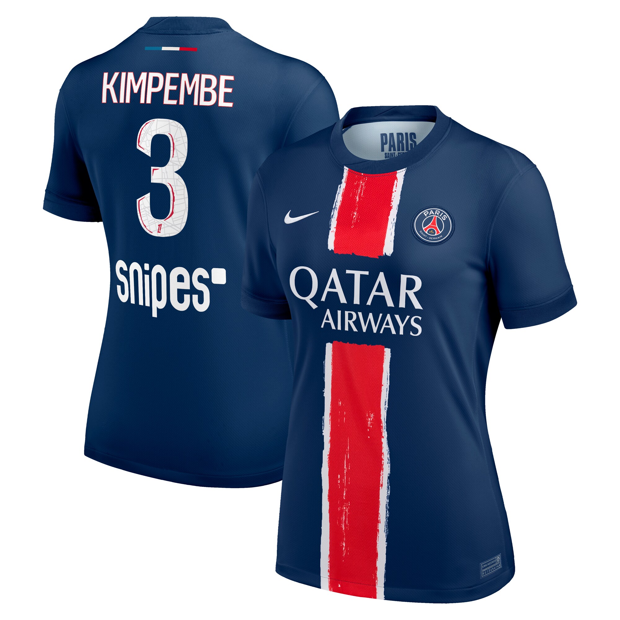 maillot domicile stadium psg nike 2425 – femme avec flocage kimpembe 3 Série | Maillots et Vêtements PSG Exclusifs sur PSG Shop