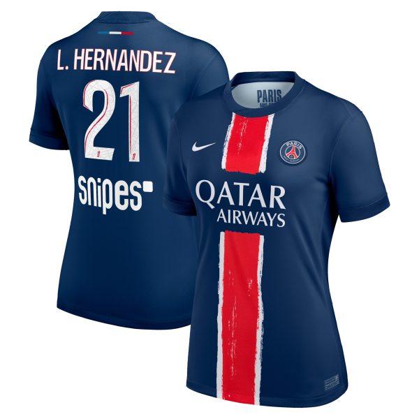 maillot domicile stadium psg nike 2425 – femme avec flocage l.hernandez 21 Série | Maillots et Vêtements PSG Exclusifs sur PSG Shop