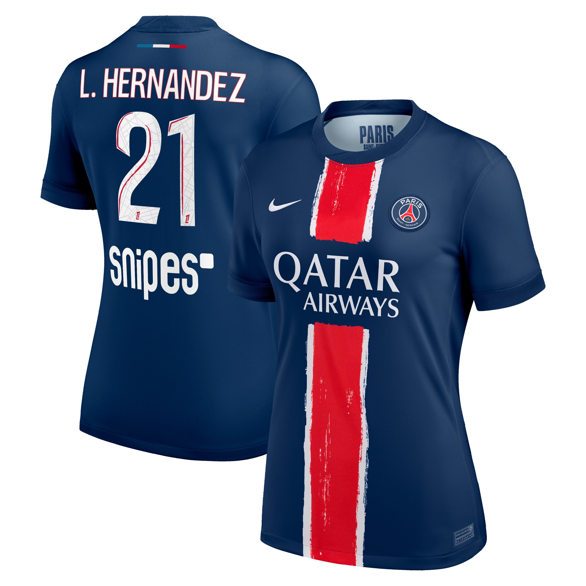maillot domicile stadium psg nike 2425 – femme avec flocage l.hernandez 21 Série | Maillots et Vêtements PSG Exclusifs sur PSG Shop
