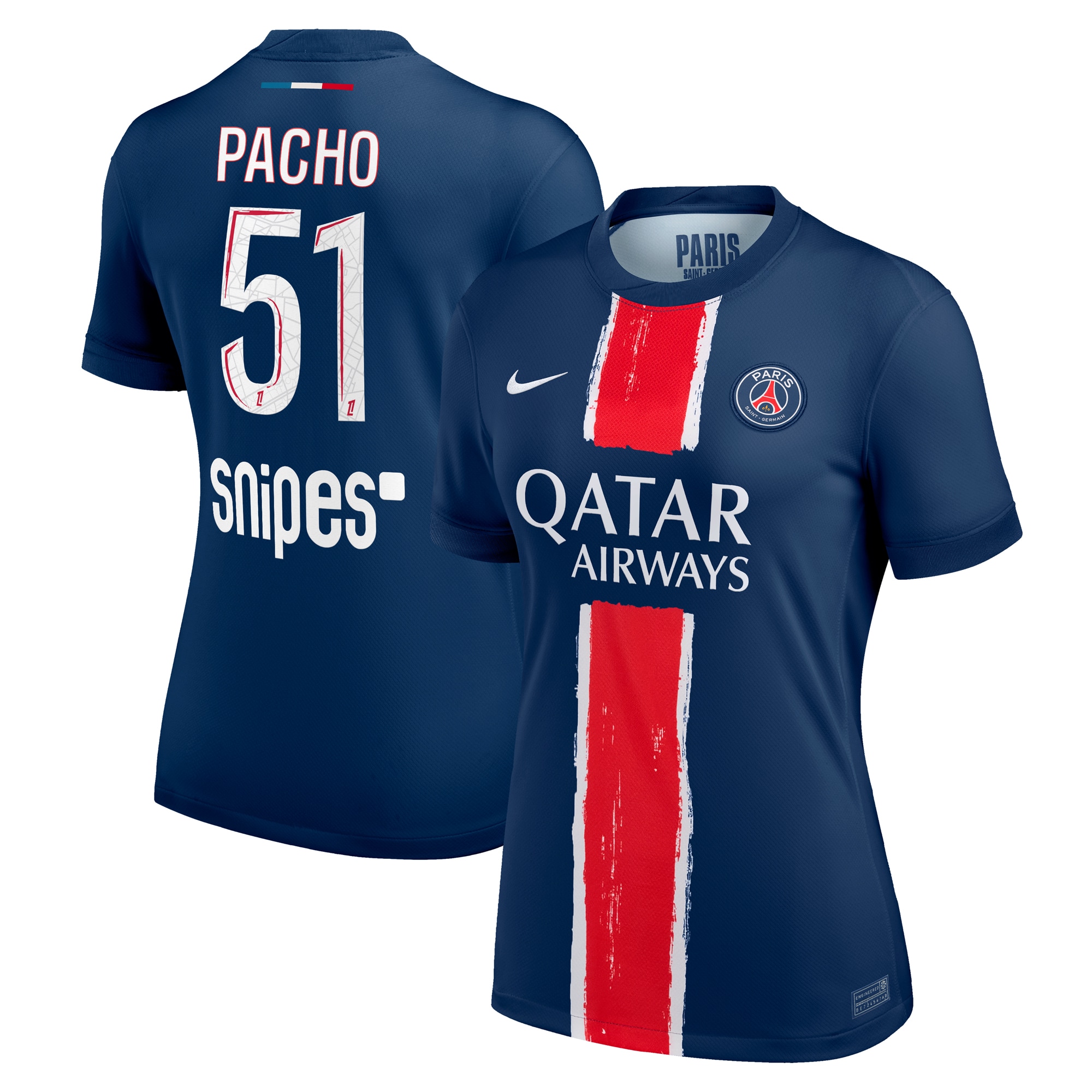maillot domicile stadium psg nike 2425 – femme avec flocage pacho 51 Série | Maillots et Vêtements PSG Exclusifs sur PSG Shop