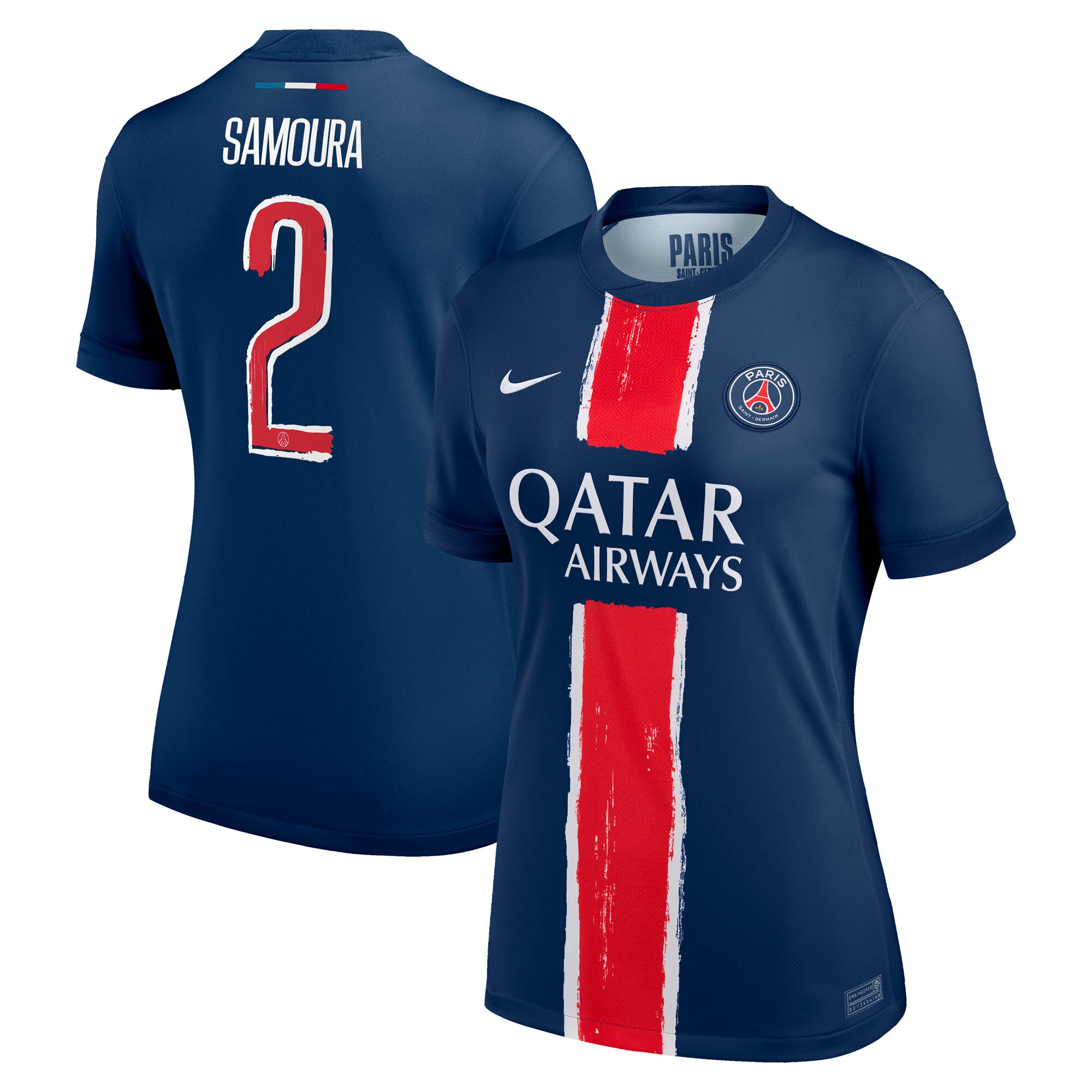 maillot domicile stadium psg nike 2425 – femme avec flocage samoura 2 Série | Maillots et Vêtements PSG Exclusifs sur PSG Shop