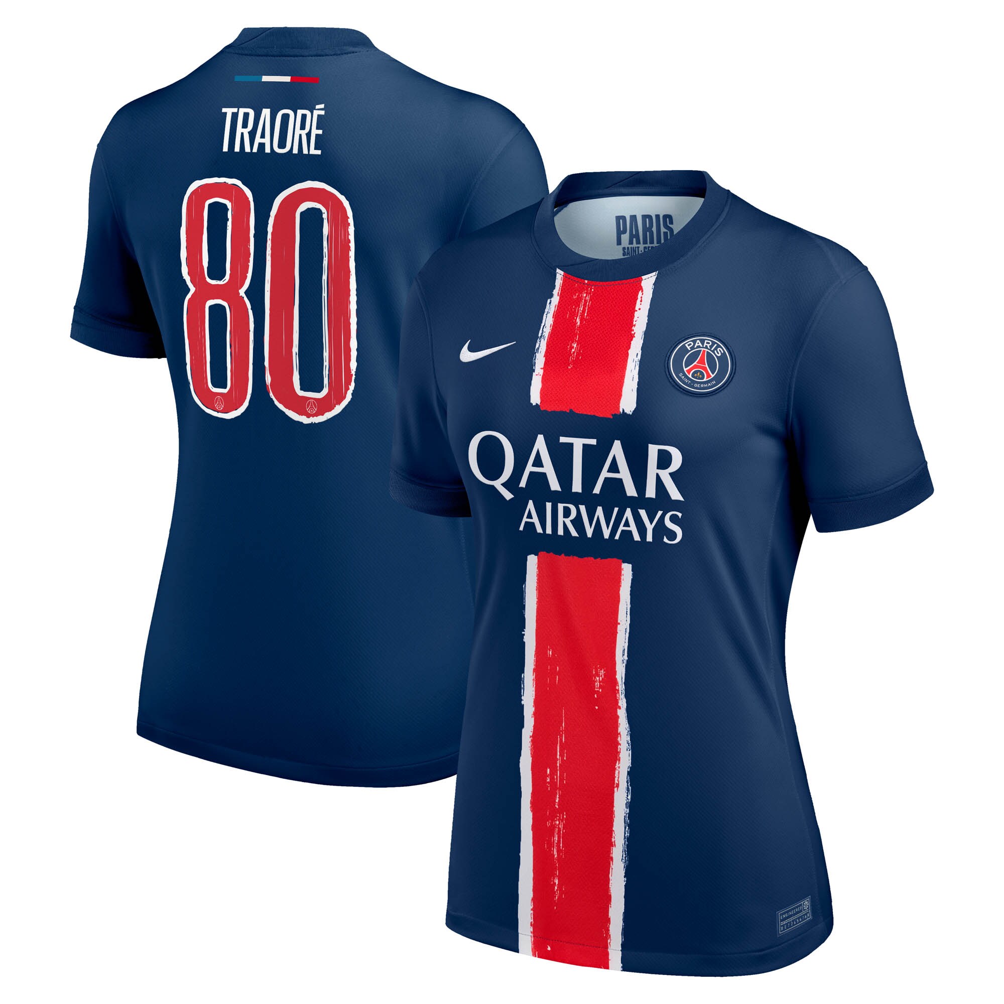 maillot domicile stadium psg nike 2425 – femme avec flocage traore 80 Série | Maillots et Vêtements PSG Exclusifs sur PSG Shop