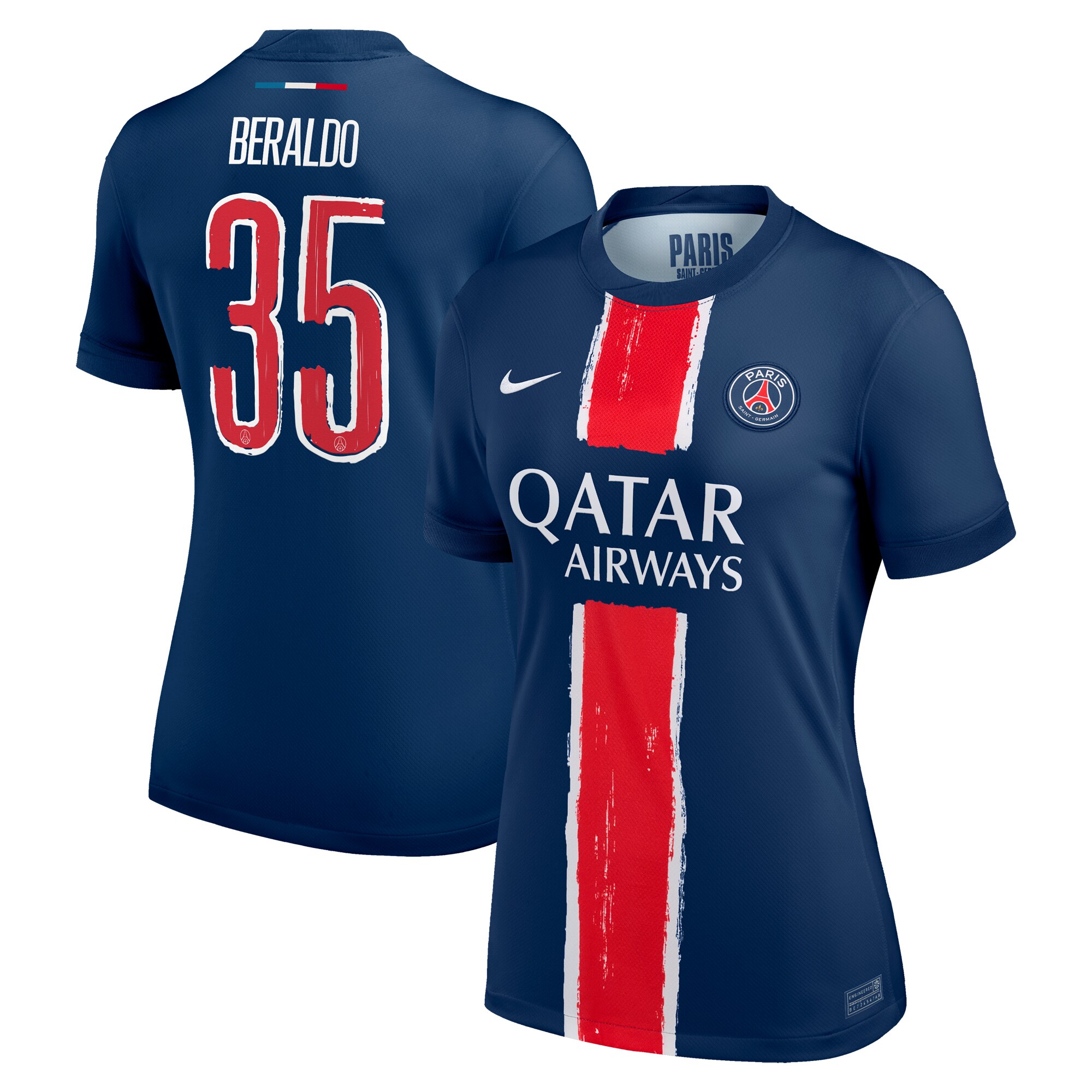 maillot domicile stadium psg nike 2425 – femme – flocage coupe beraldo 35 Série | Maillots et Vêtements PSG Exclusifs sur PSG Shop