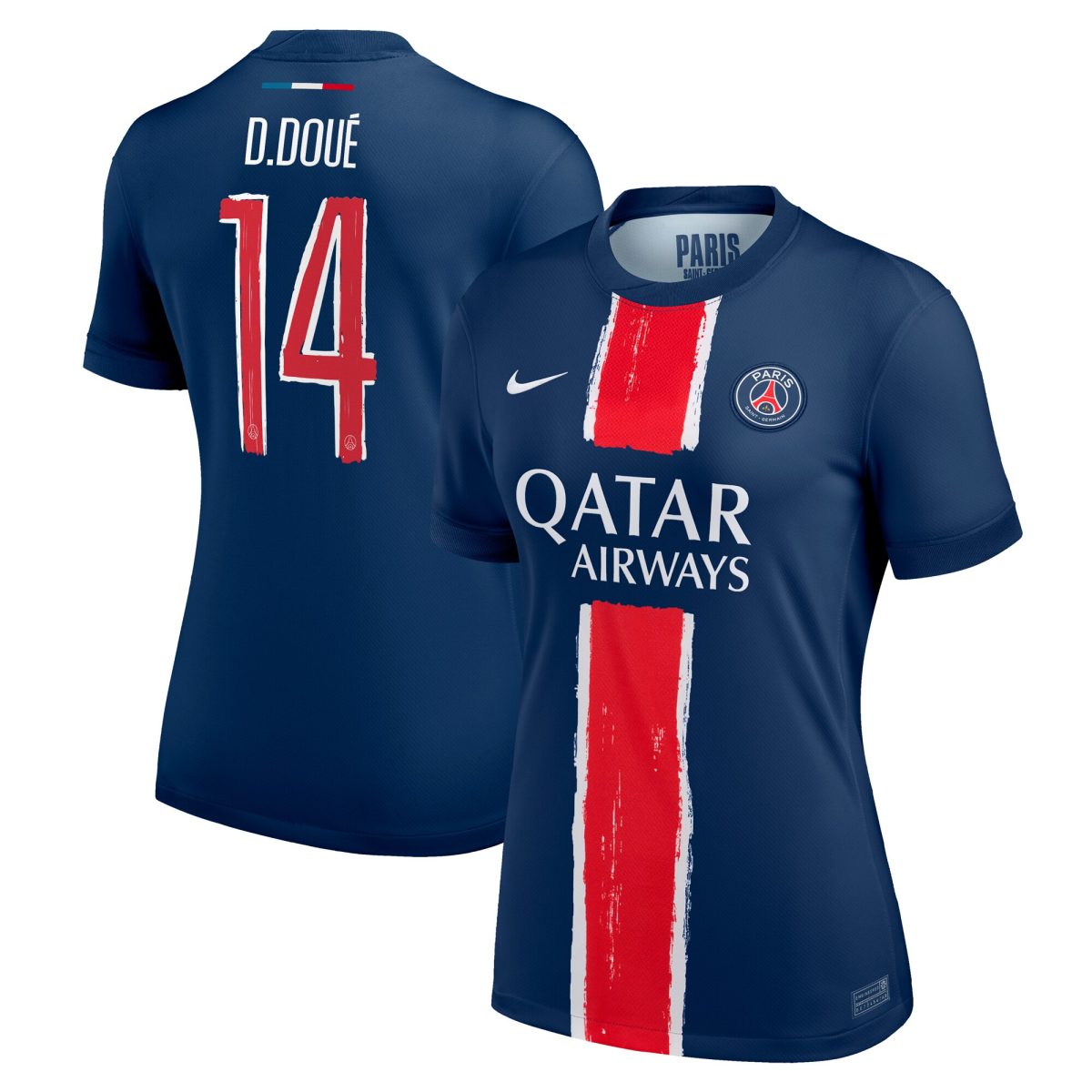 maillot domicile stadium psg nike 2425 – femme – flocage coupe d.doue 14 Série | Maillots et Vêtements PSG Exclusifs sur PSG Shop