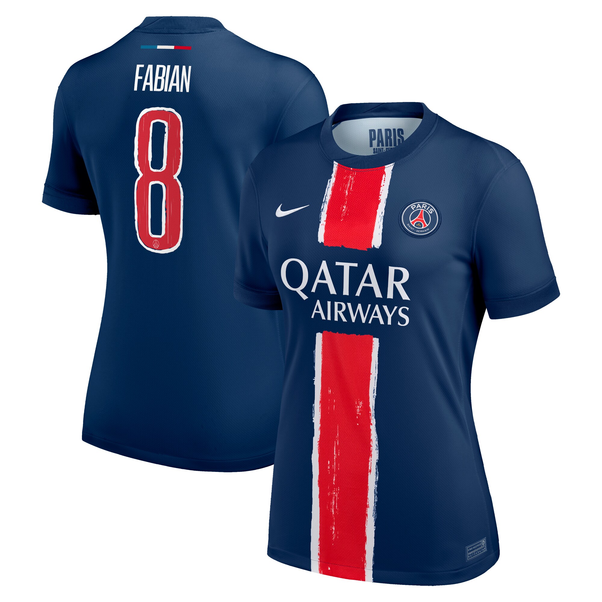 maillot domicile stadium psg nike 2425 – femme – flocage coupe fabian 8 Série | Maillots et Vêtements PSG Exclusifs sur PSG Shop