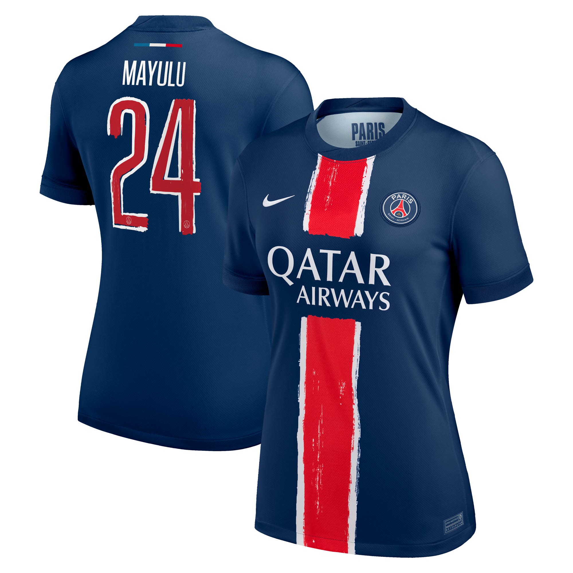 maillot domicile stadium psg nike 2425 – femme – flocage coupe mayulu 24 Série | Maillots et Vêtements PSG Exclusifs sur PSG Shop