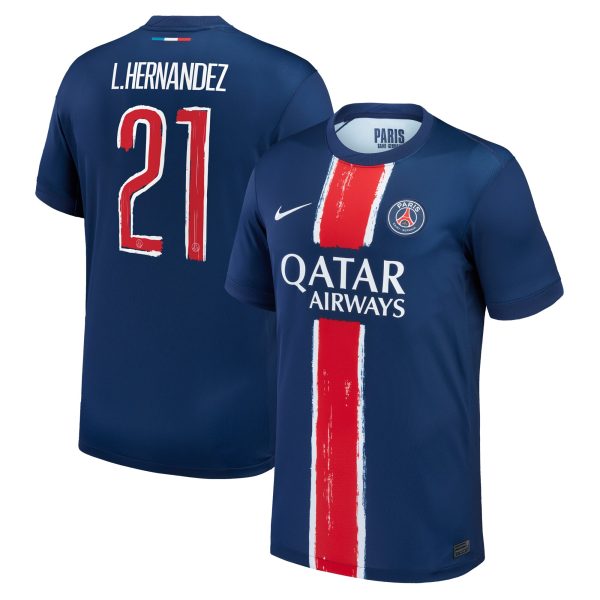 maillot domicile stadium psg nike 2425 – flocage coupe l.hernandez 21 Série | Maillots et Vêtements PSG Exclusifs sur PSG Shop