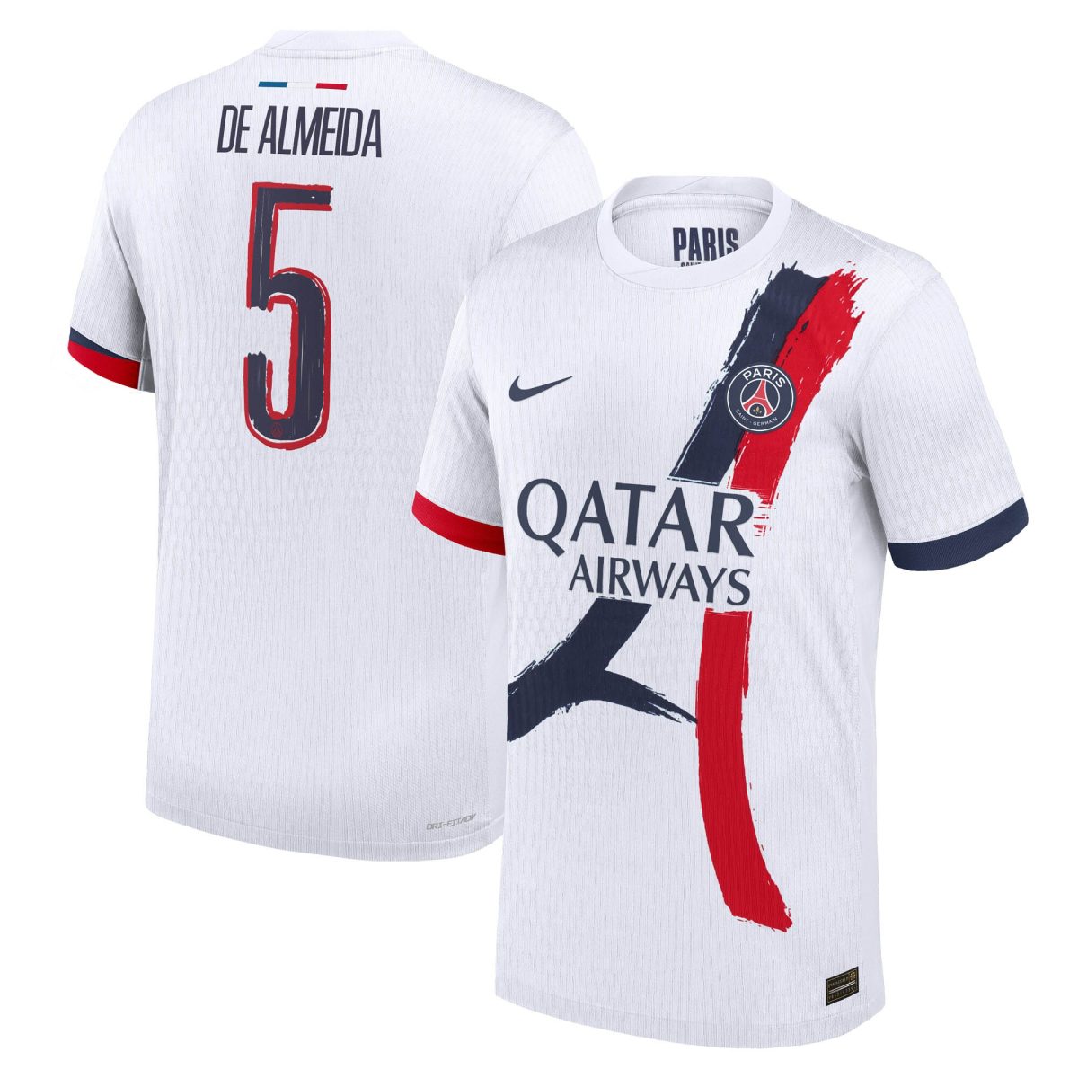maillot exterieur match psg nike dri-fit adv 2425 avec flocage de almeida 5 Série | Maillots et Vêtements PSG Exclusifs sur PSG Shop