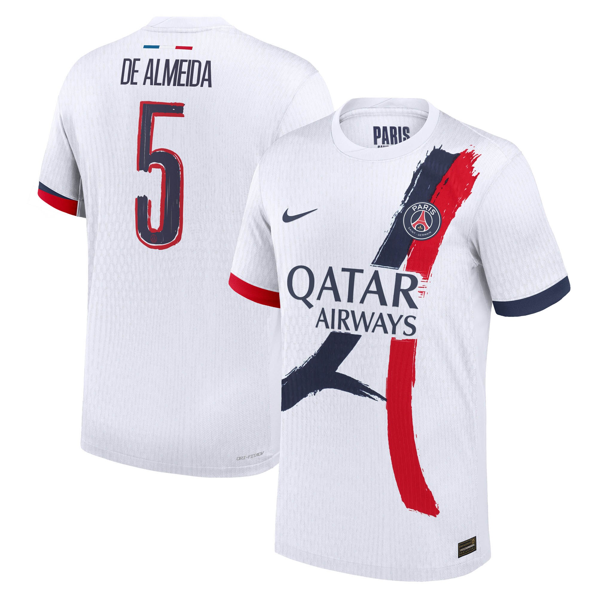 maillot exterieur match psg nike dri-fit adv 2425 avec flocage de almeida 5 Série | Maillots et Vêtements PSG Exclusifs sur PSG Shop