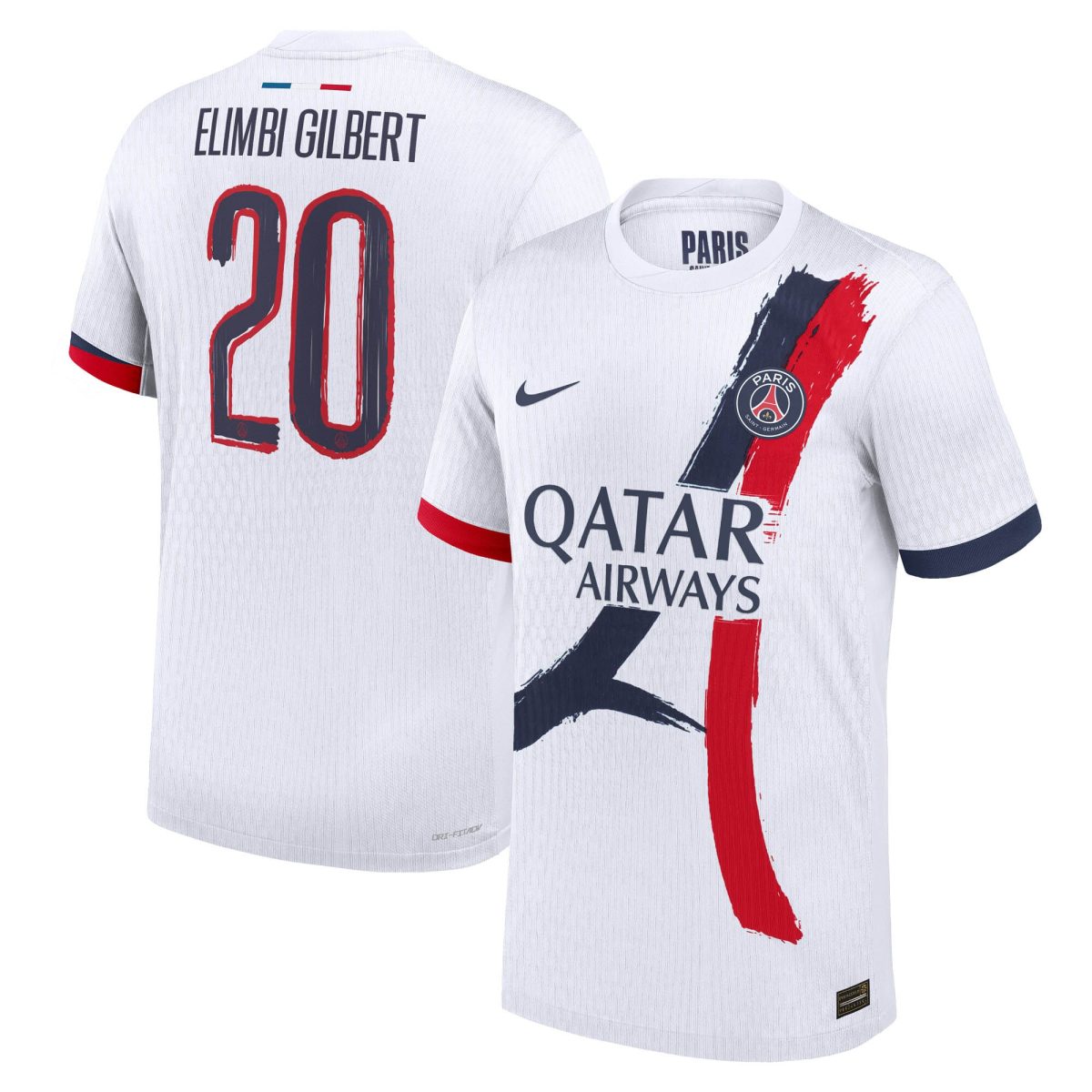 maillot exterieur match psg nike dri-fit adv 2425 avec flocage elimbi gilbert 20 Série | Maillots et Vêtements PSG Exclusifs sur PSG Shop