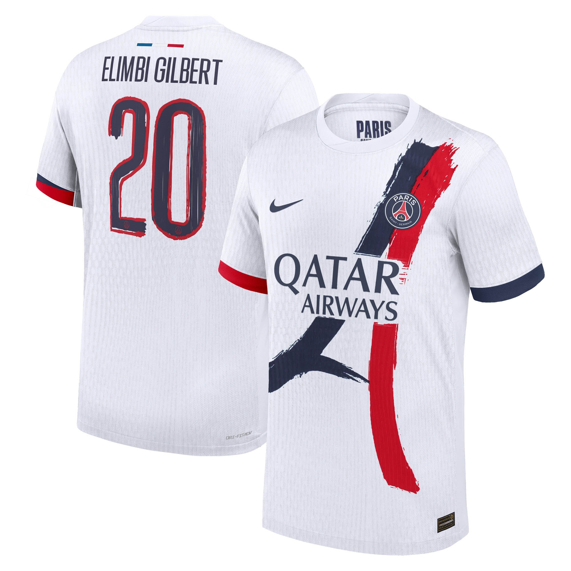 maillot exterieur match psg nike dri-fit adv 2425 avec flocage elimbi gilbert 20 Série | Maillots et Vêtements PSG Exclusifs sur PSG Shop