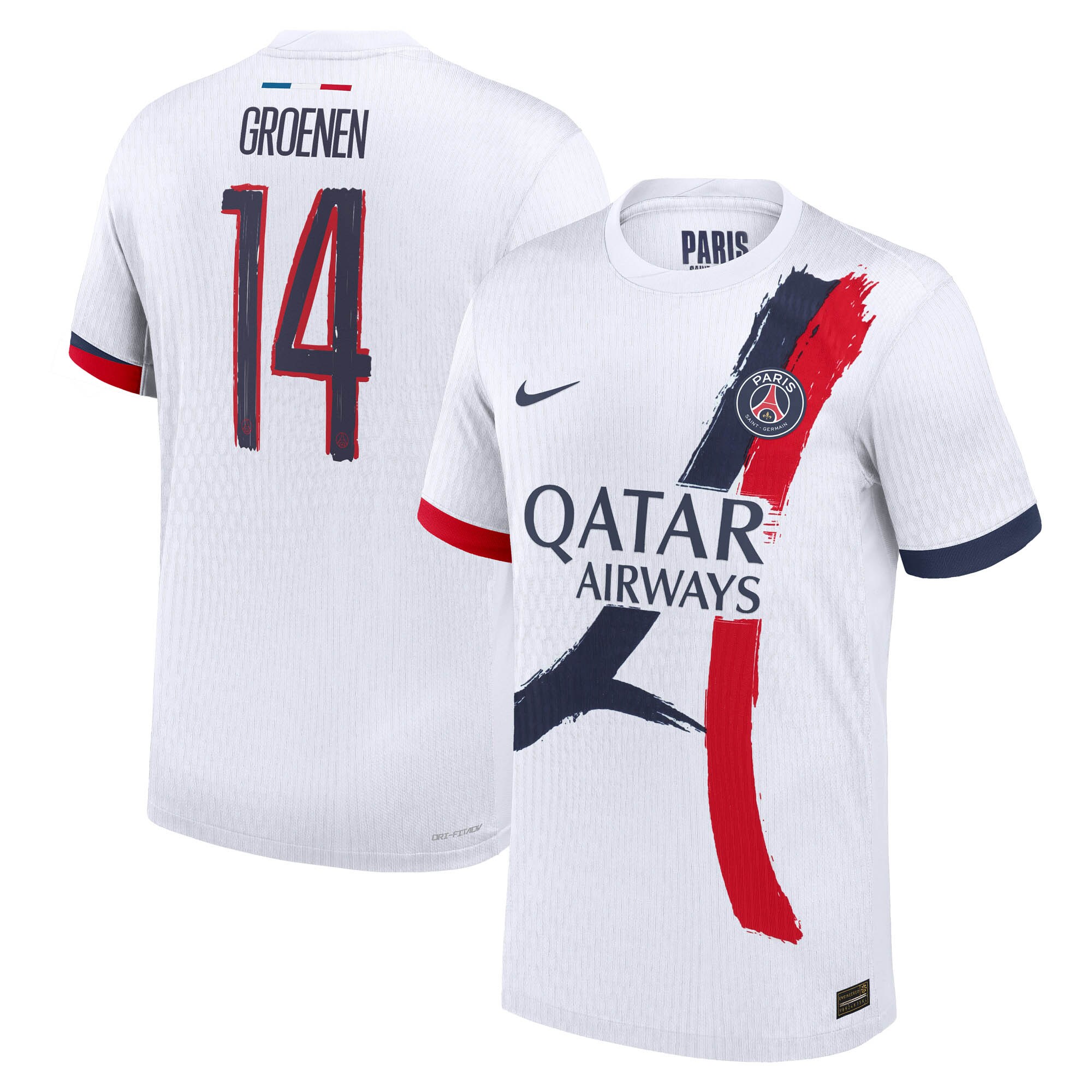maillot exterieur match psg nike dri-fit adv 2425 avec flocage groenen 14 Série | Maillots et Vêtements PSG Exclusifs sur PSG Shop