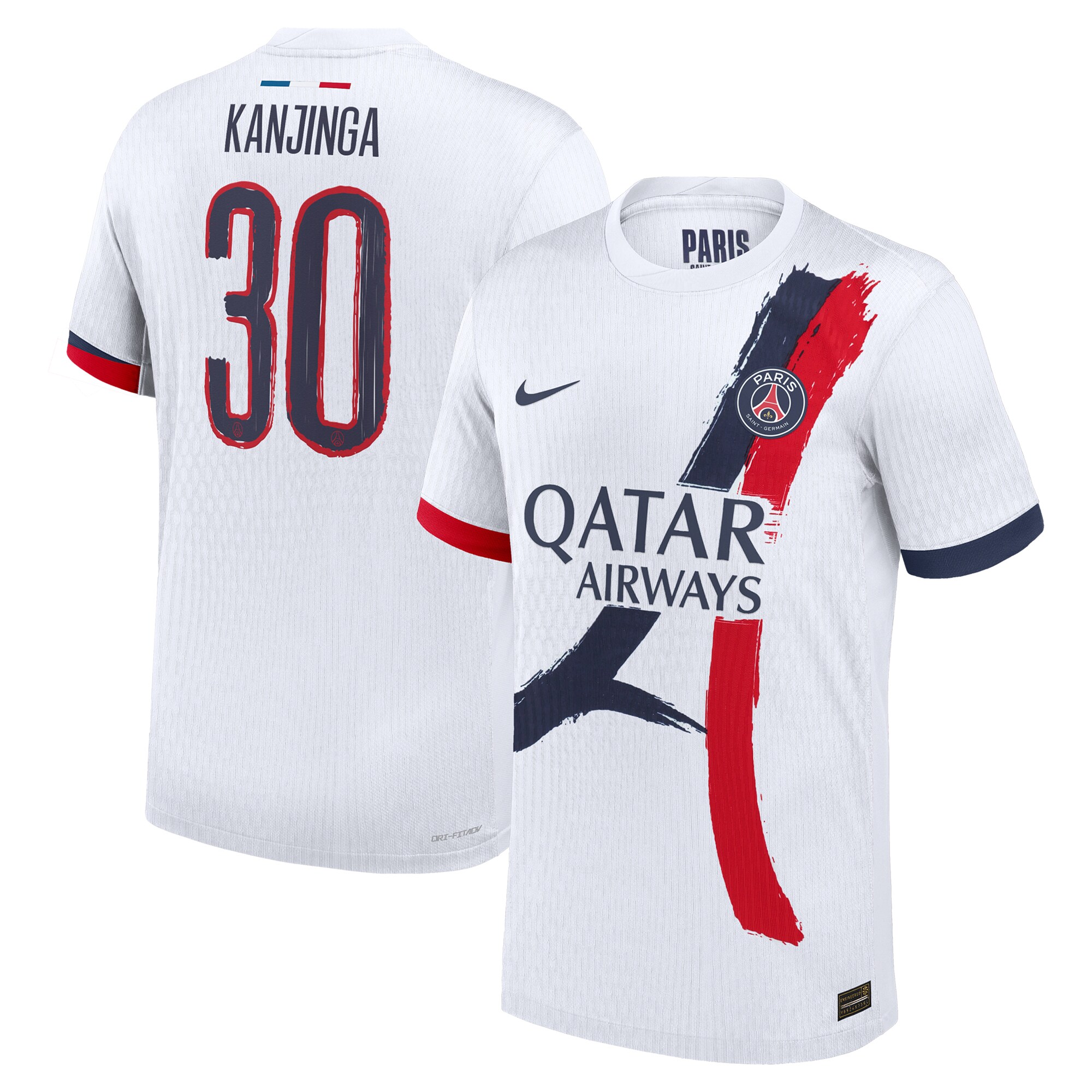 maillot exterieur match psg nike dri-fit adv 2425 avec flocage kanjinga 30 Série | Maillots et Vêtements PSG Exclusifs sur PSG Shop